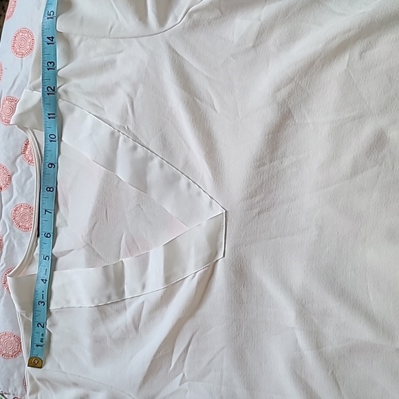 Zara pearl White Tied Bell Slit Sleeve V Neck Top cropped XS - Picture 9 of 13